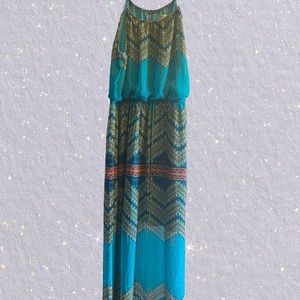 Sweet Storm- Green Tribal Printed Sundress